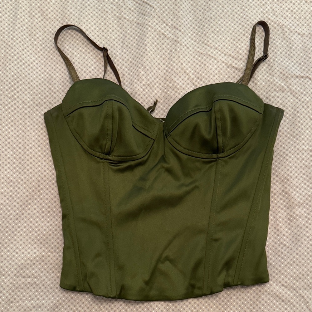 Aritzia Olive Green Bustier Top size 4